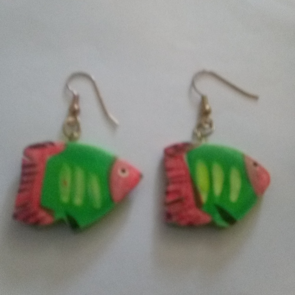 Handmade fish earrings